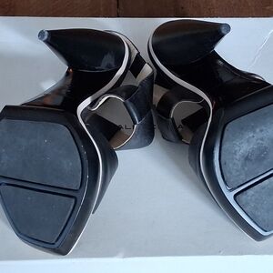 Balenciaga Black Heels with beige Accents